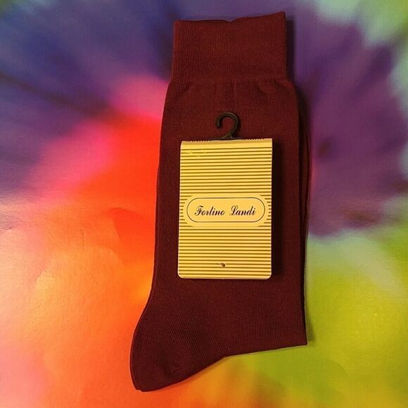 MEN'S FORTINO LANDI COTTON BLEND BURG DRESS SOCK - Picture 2 of 3